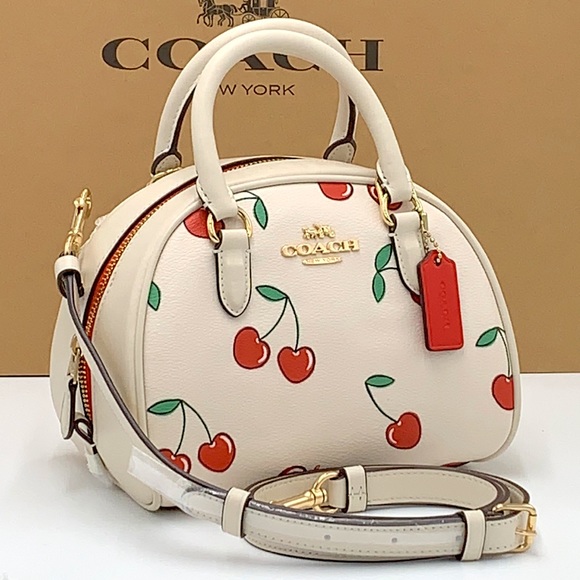 Coach Handbags - COACH NWT Sydney Satchel / Crossbody With Heart Cherry Print
Gold/Chalk…